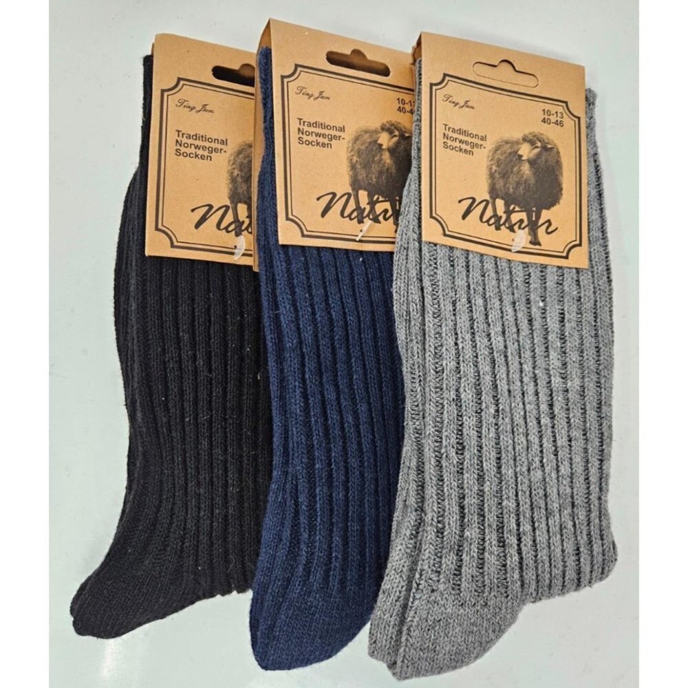 NWT Men Lamb Wool Socks Warm Winter Boot Casual Thermal Crew Socks 3-PACK